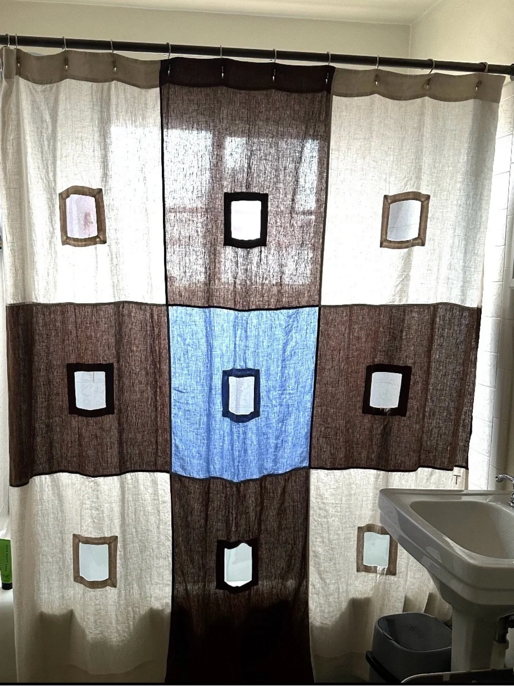 QuietTown linen shower curtain